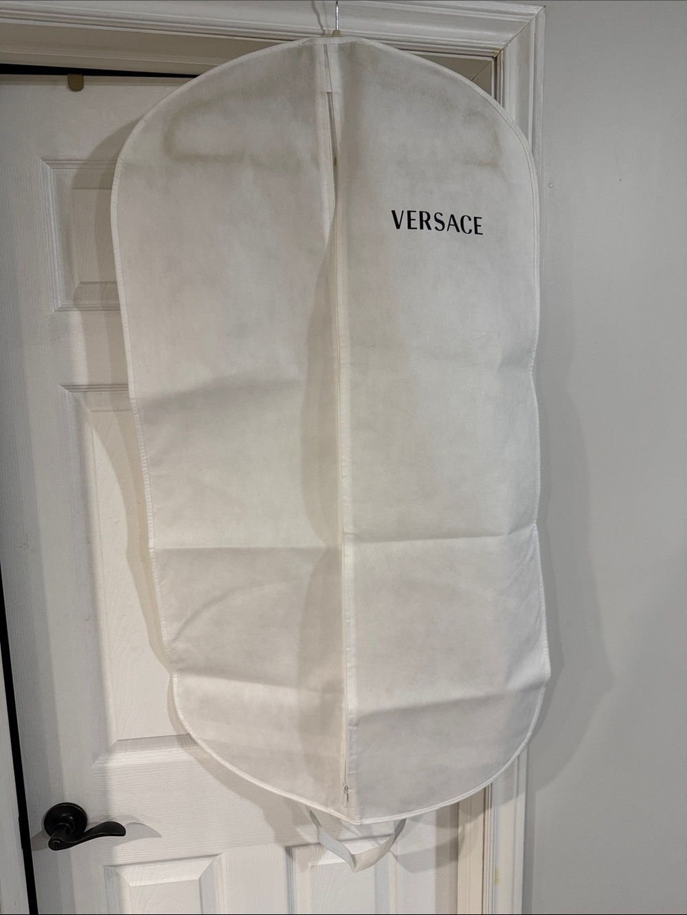 VERSACE White Zip Garment Bag